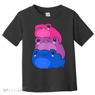 Bisexual Flag Color Frogs Subtle Bi Pride LGBTQ Aesthetic Toddler T-Shirt
