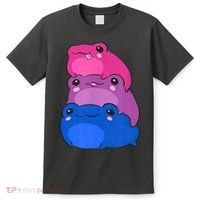 Bisexual Flag Color Frogs Subtle Bi Pride LGBTQ Aesthetic T-Shirt thumb 0
