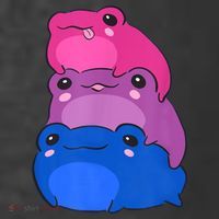 Bisexual Flag Color Frogs Subtle Bi Pride LGBTQ Aesthetic T-Shirt thumb 5