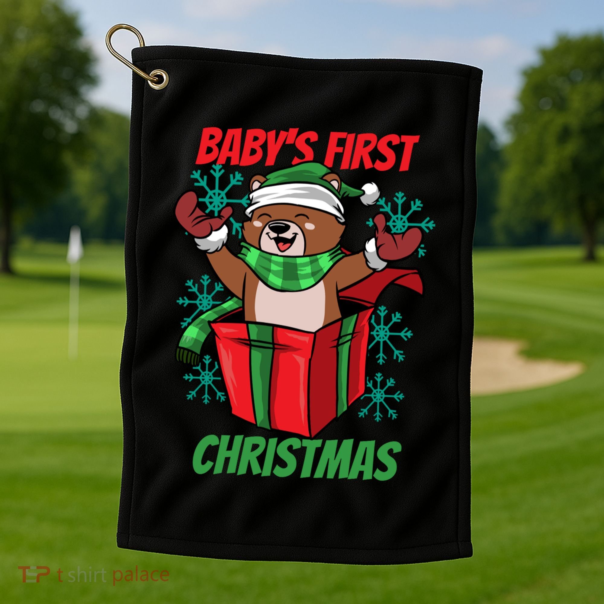 Baby's First Christmas Golf Towel