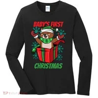 Baby's First Christmas Women's Long Sleeve Shirt thumb 0