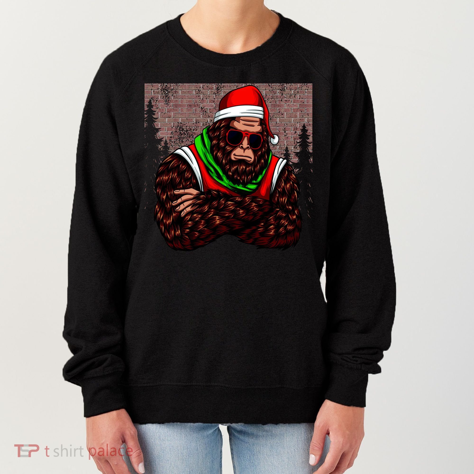 Bigfoot Funny Christmas Hipster Women's Sweatshirt