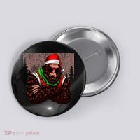 Bigfoot Funny Christmas Hipster Button thumb 0