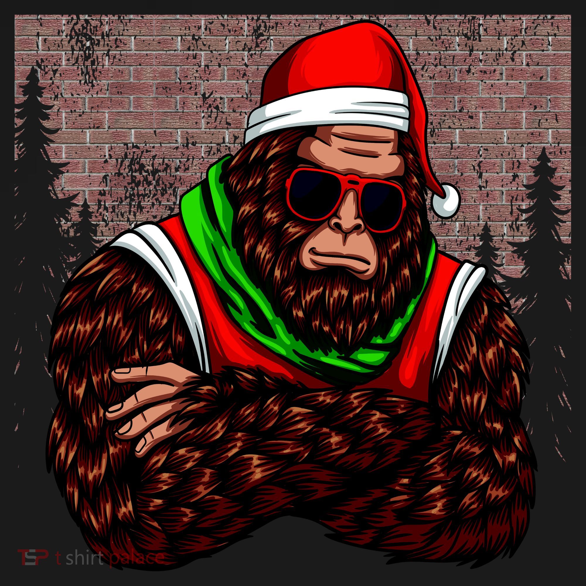 Bigfoot Funny Christmas Hipster Women's Long Sleeve Shirt