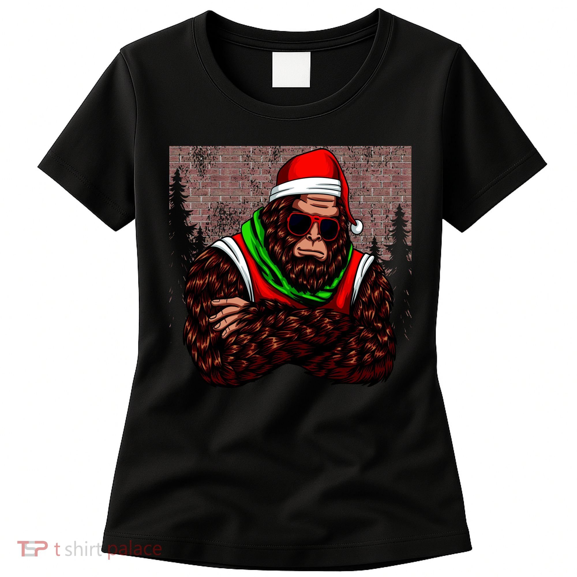 Bigfoot Funny Christmas Hipster Women's T-Shirt