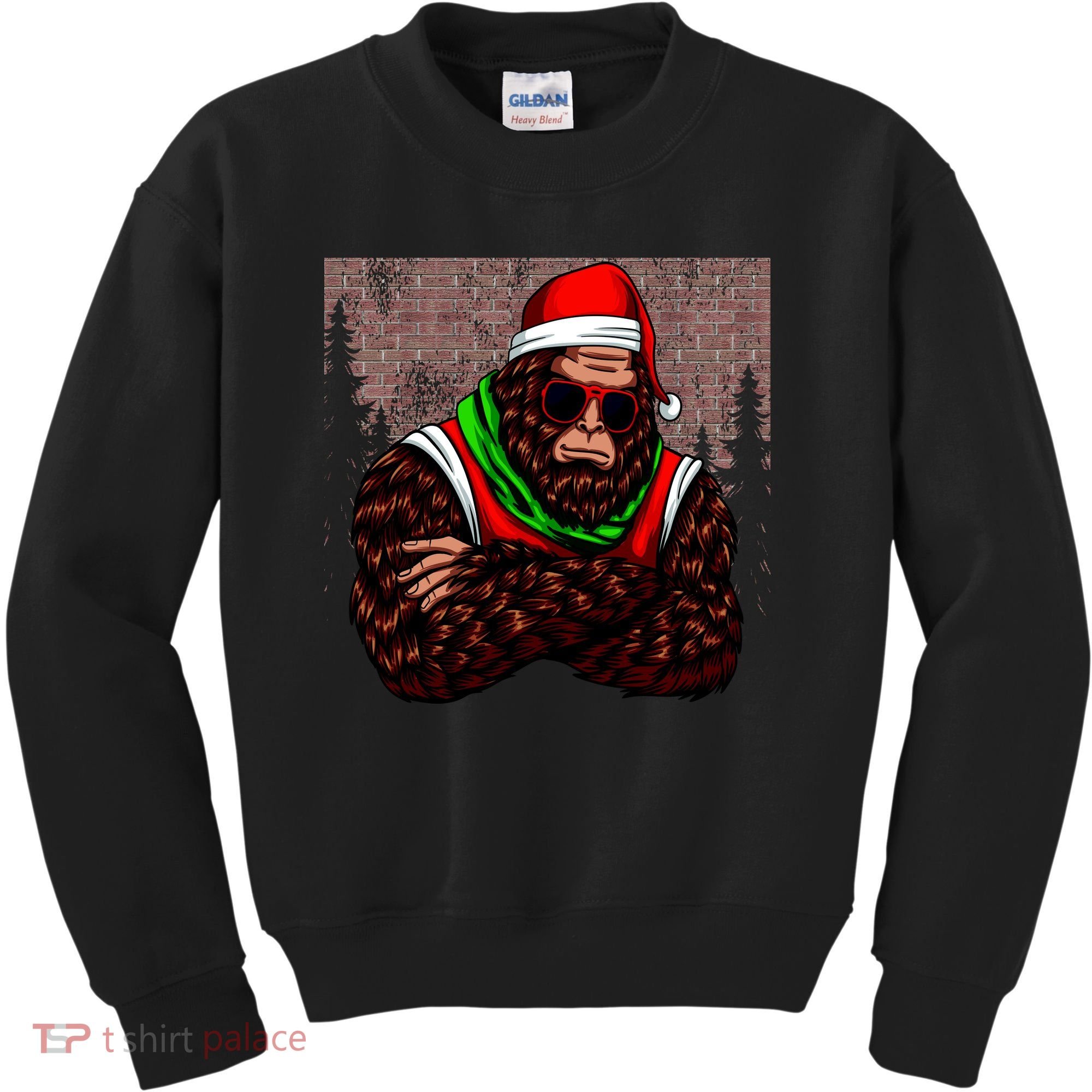 Bigfoot Funny Christmas Hipster Kids Sweatshirt