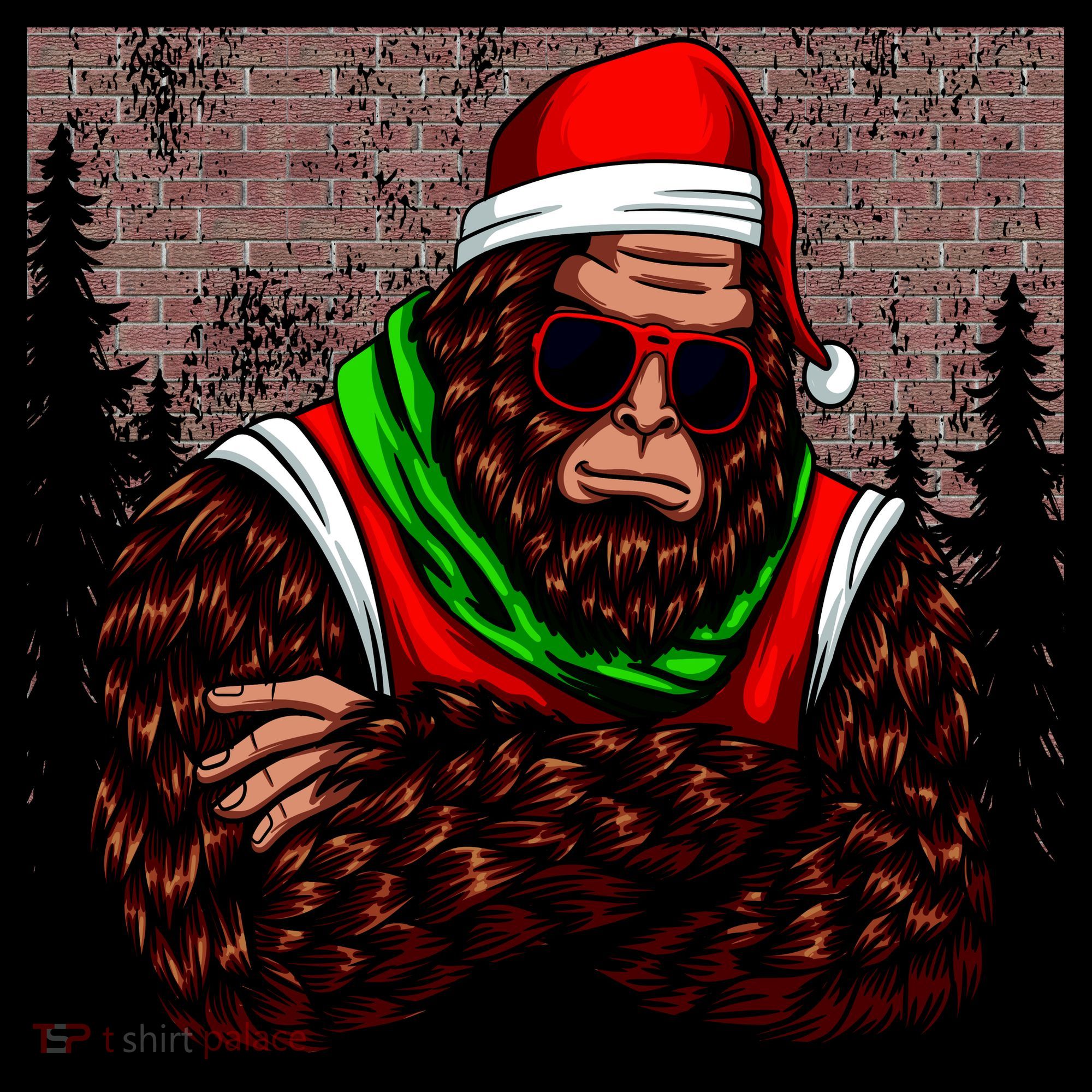Bigfoot Funny Christmas Hipster Kids Sweatshirt