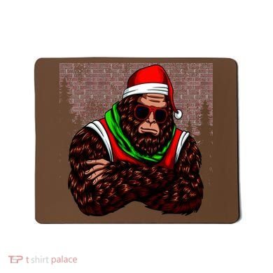 Bigfoot Funny Christmas Hipster Mousepad