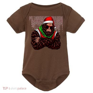 Bigfoot Funny Christmas Hipster Baby Bodysuit