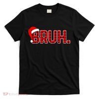 Bruh Funny Christmas Plaid Teens Xmas Pajamas T-Shirt thumb 0