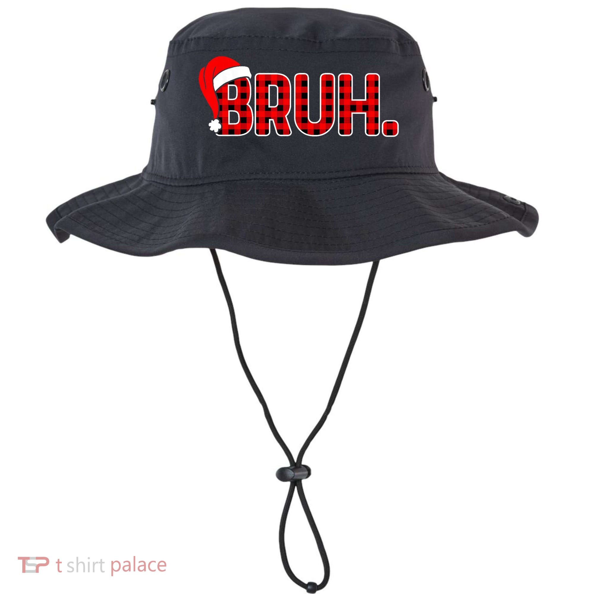Bruh Funny Christmas Plaid Teens Xmas Pajamas Bucket Hat