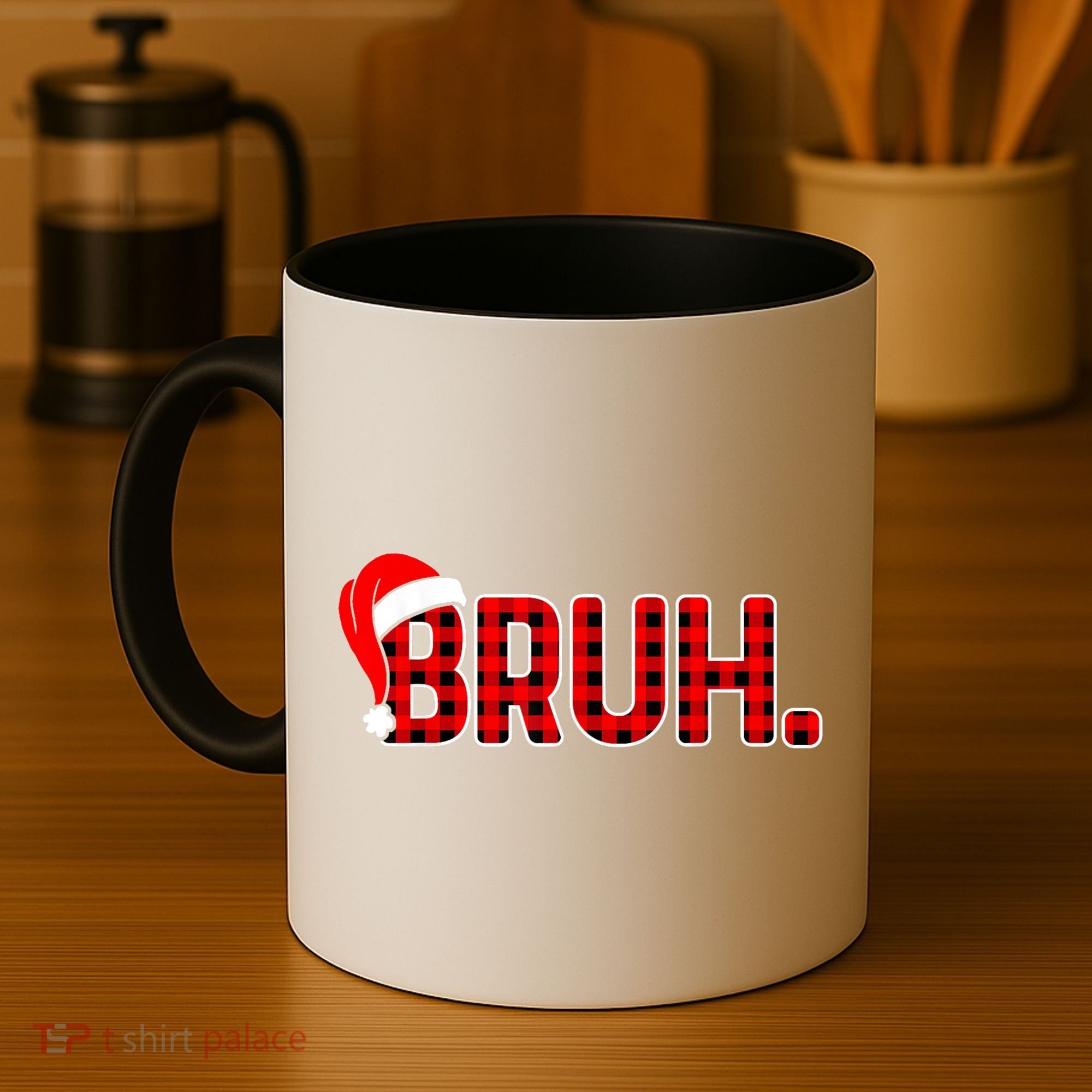 Bruh Funny Christmas Plaid Teens Xmas Pajamas Coffee Mug