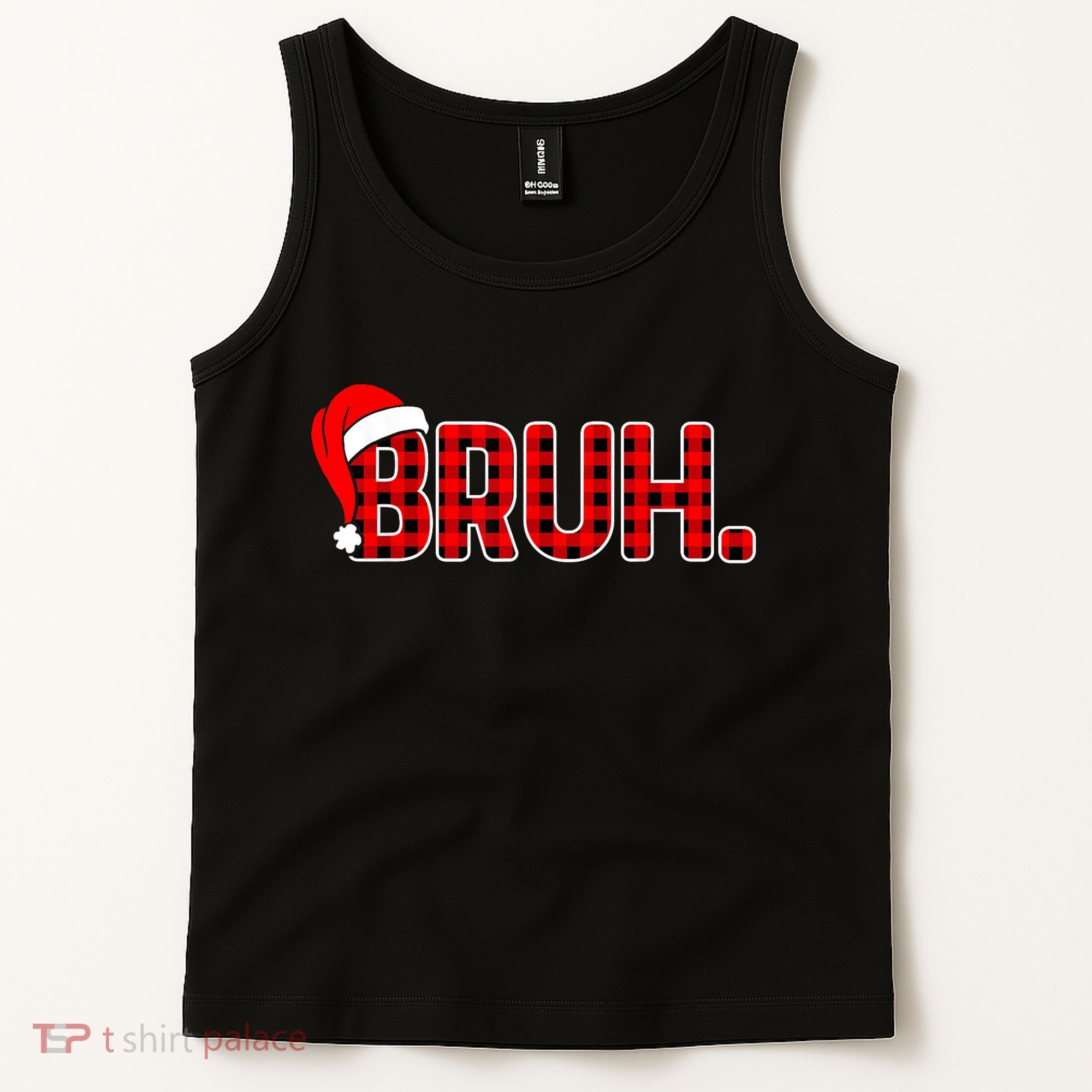 Bruh Funny Christmas Plaid Teens Xmas Pajamas Tank Top