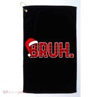 Bruh Funny Christmas Plaid Teens Xmas Pajamas Golf Towel thumb 0