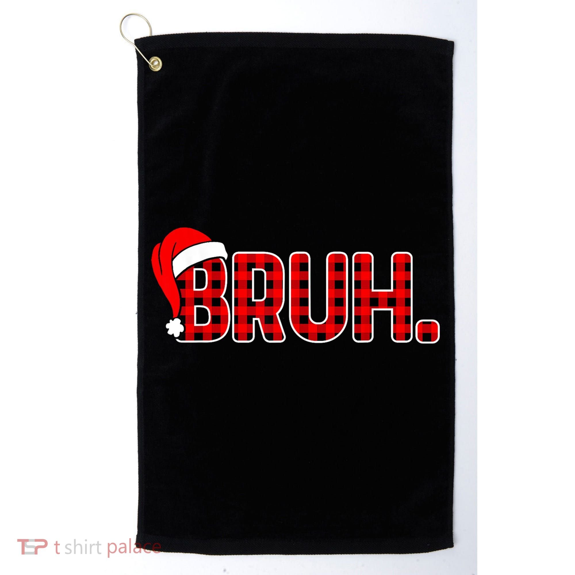 Bruh Funny Christmas Plaid Teens Xmas Pajamas Golf Towel