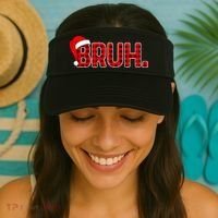 Bruh Funny Christmas Plaid Teens Xmas Pajamas Visor thumb 2