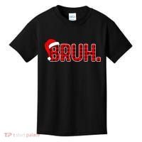 Bruh Funny Christmas Plaid Teens Xmas Pajamas Kids T-Shirt thumb 0