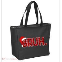 Bruh Funny Christmas Plaid Teens Xmas Pajamas Tote Bag thumb 2