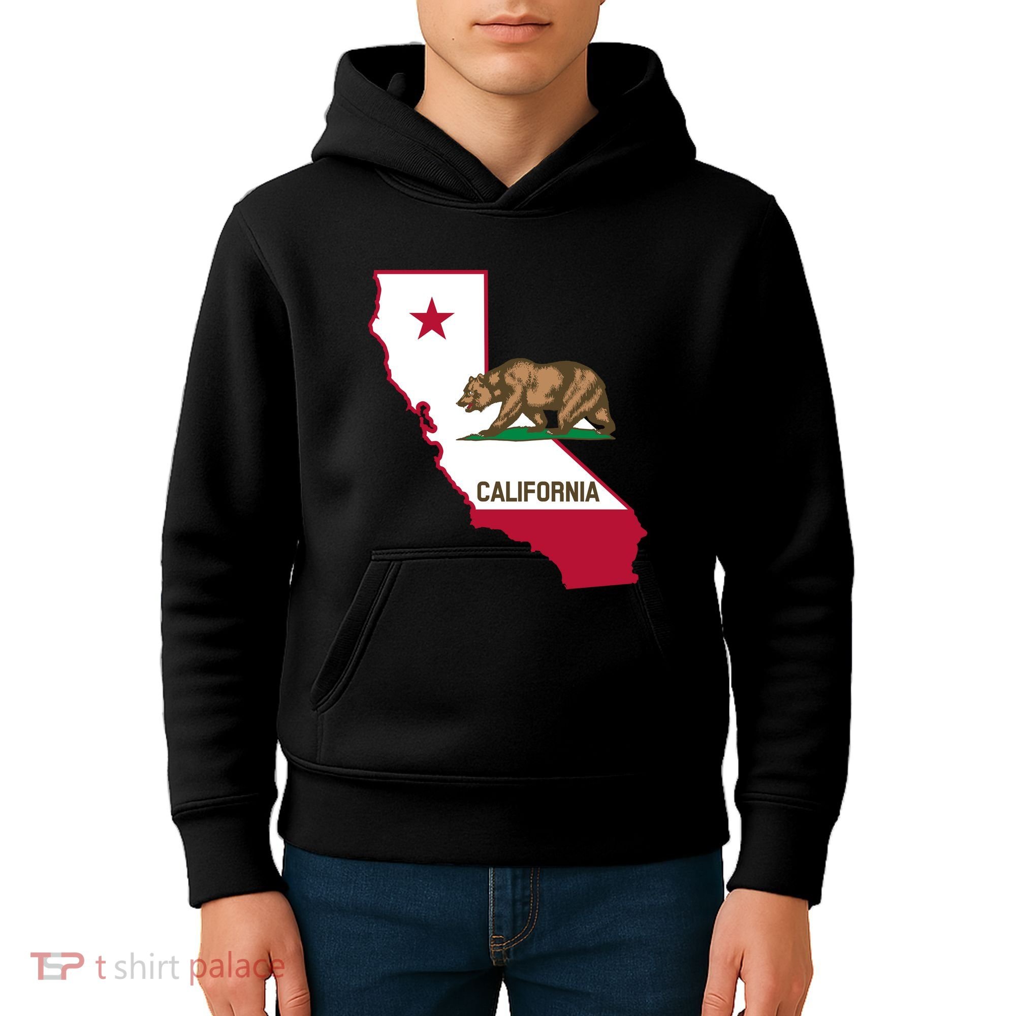 Bear Flag. California Republic State Flag Of California Kids Hoodie