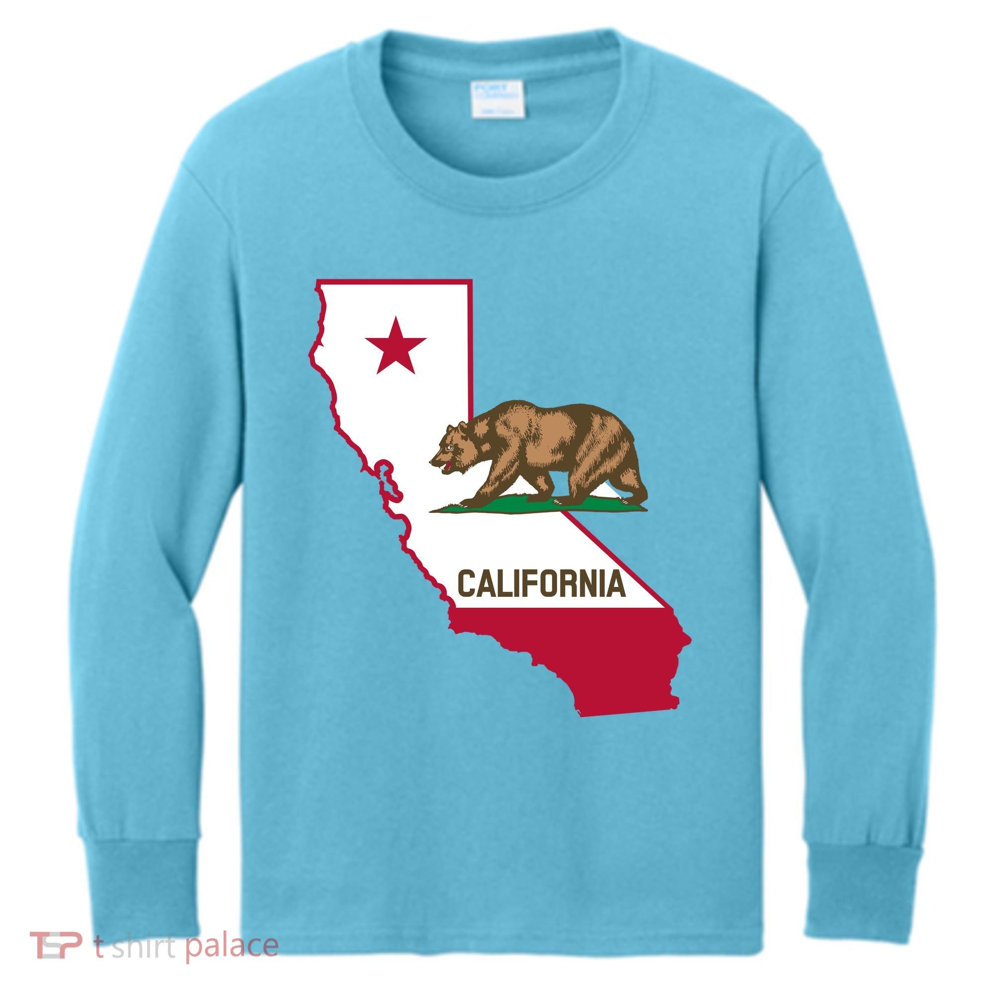 Bear Flag. California Republic State Flag Of California Kids Long Sleeve Shirt