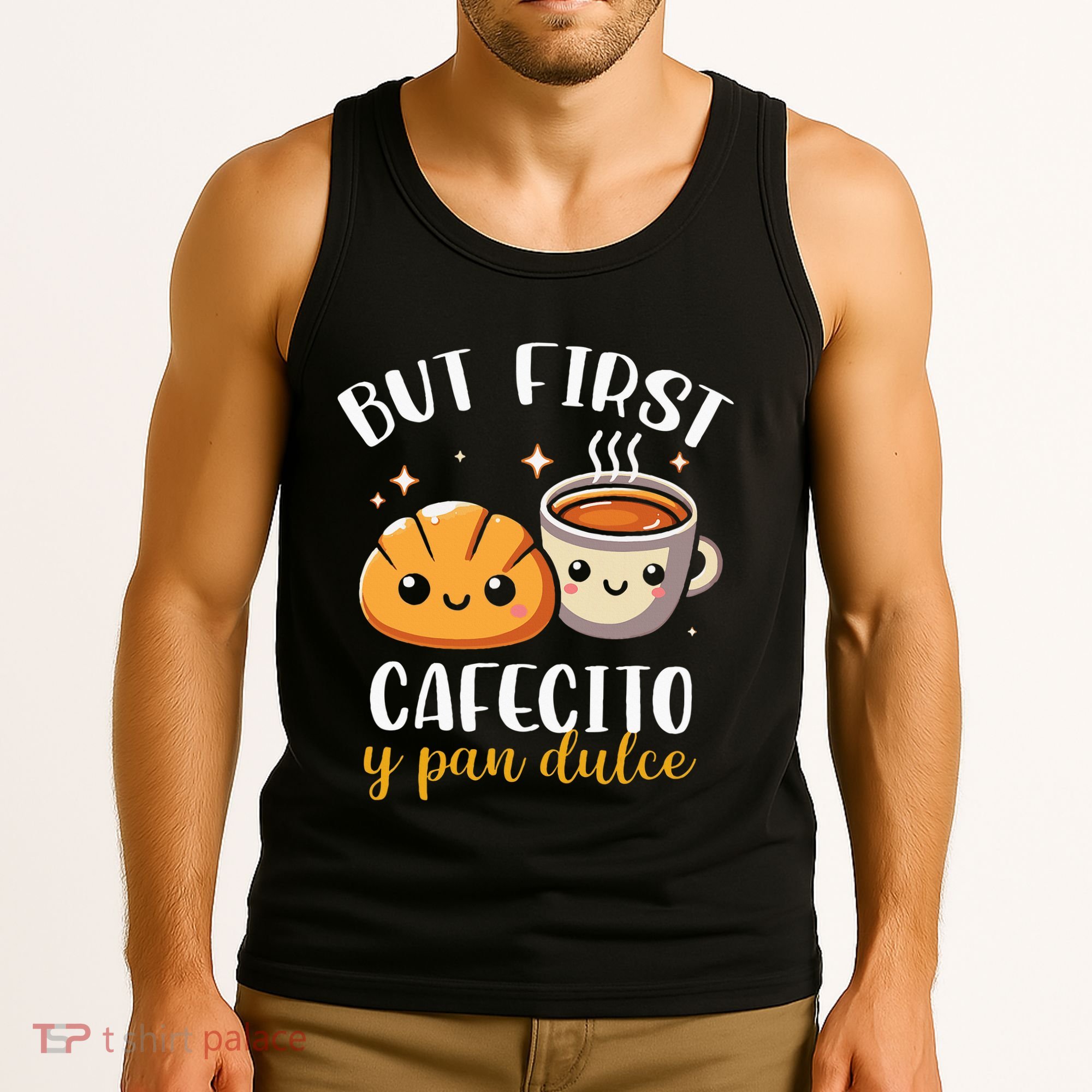 But First Cafecito Y Pan Dulce Concha Mexican Coffee Lover Tank Top