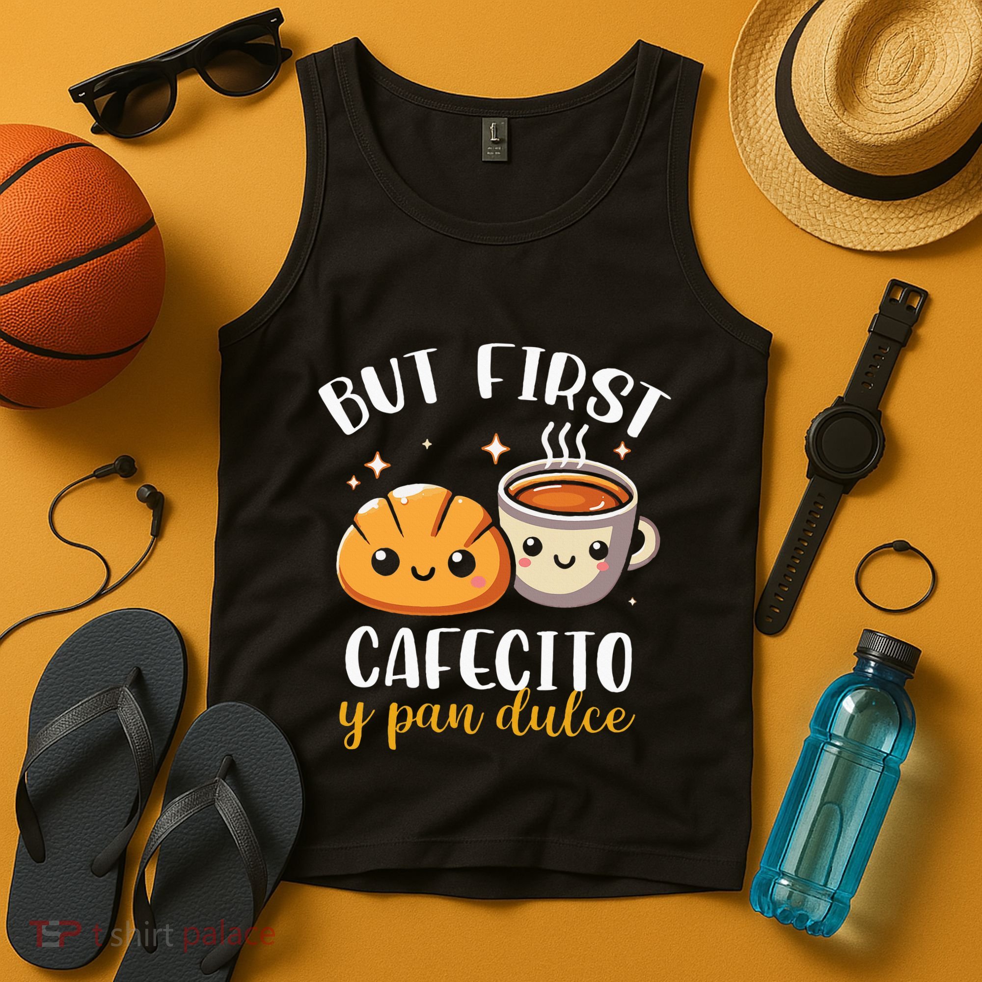 But First Cafecito Y Pan Dulce Concha Mexican Coffee Lover Tank Top