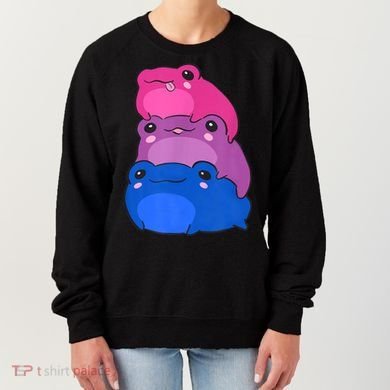 Bisexual Flag Color Frogs Subtle Bi Pride LGBTQ Aesthetic Women's Sweatshirt
