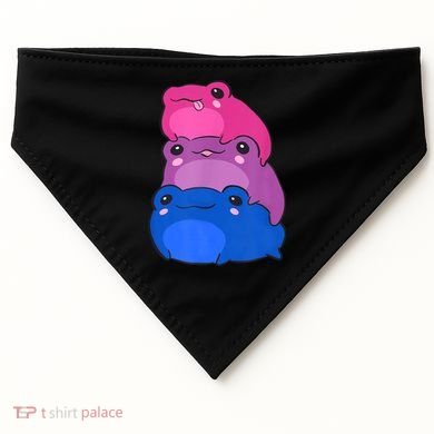 Bisexual Flag Color Frogs Subtle Bi Pride LGBTQ Aesthetic USA-Made Doggie Bandana