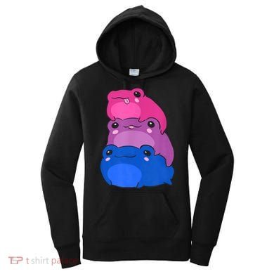 Bisexual Flag Color Frogs Subtle Bi Pride LGBTQ Aesthetic Women's Hoodie