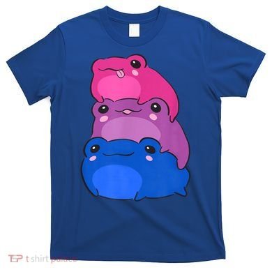 Bisexual Flag Color Frogs Subtle Bi Pride LGBTQ Aesthetic T-Shirt