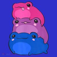 Bisexual Flag Color Frogs Subtle Bi Pride LGBTQ Aesthetic T-Shirt thumb 7