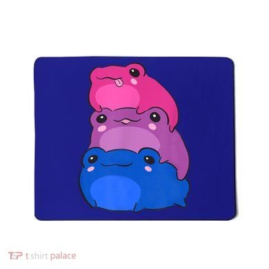 Bisexual Flag Color Frogs Subtle Bi Pride LGBTQ Aesthetic Mousepad