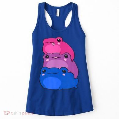 Bisexual Flag Color Frogs Subtle Bi Pride LGBTQ Aesthetic Women's Tank Top