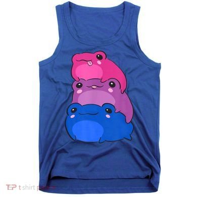Bisexual Flag Color Frogs Subtle Bi Pride LGBTQ Aesthetic Tank Top