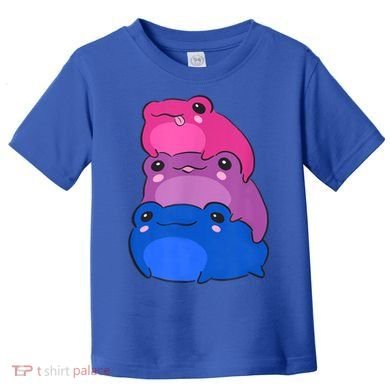 Bisexual Flag Color Frogs Subtle Bi Pride LGBTQ Aesthetic Toddler T-Shirt