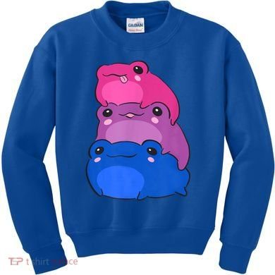Bisexual Flag Color Frogs Subtle Bi Pride LGBTQ Aesthetic Kids Sweatshirt