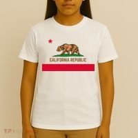 Bear Flag. California Republic State Flag Of California T-Shirt thumb 4