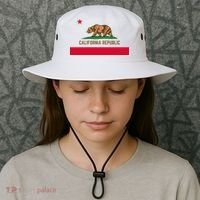 Bear Flag. California Republic State Flag Of California Bucket Hat thumb 3