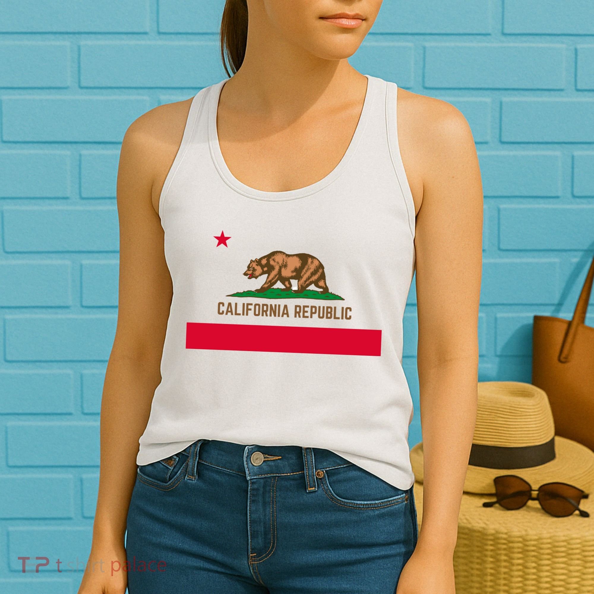 Bear Flag. California Republic State Flag Of California Women's Tank Top