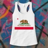 Bear Flag. California Republic State Flag Of California Women's Tank Top thumb 3