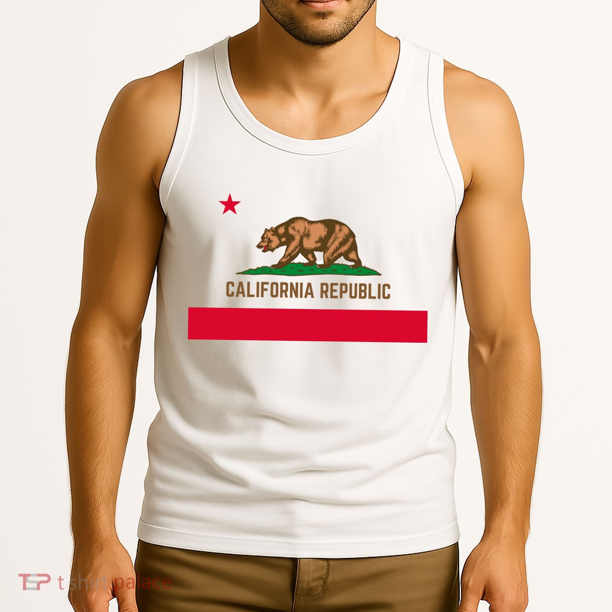 Bear Flag. California Republic State Flag Of California Tank Top