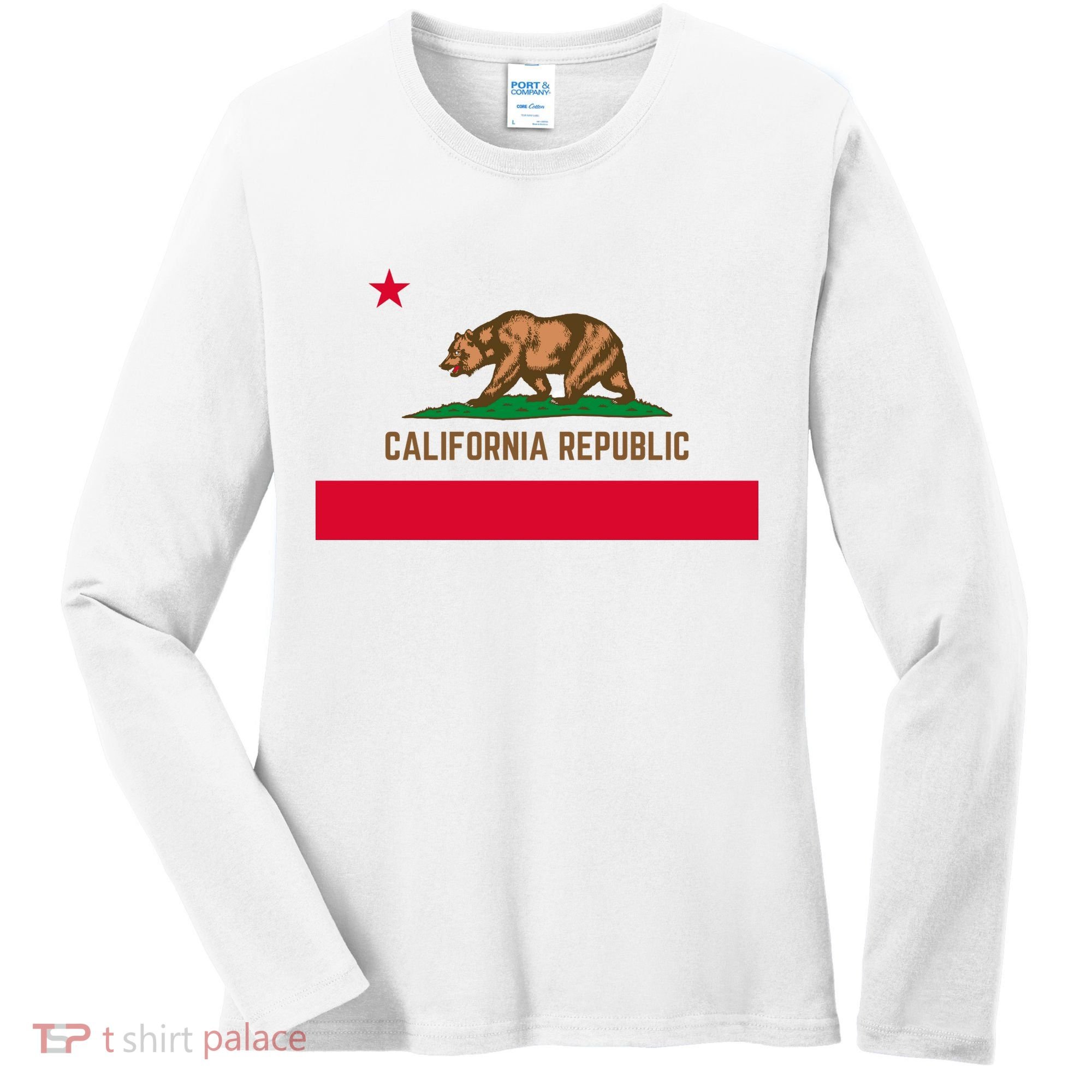 Bear Flag. California Republic State Flag Of California Women's Long Sleeve Shirt