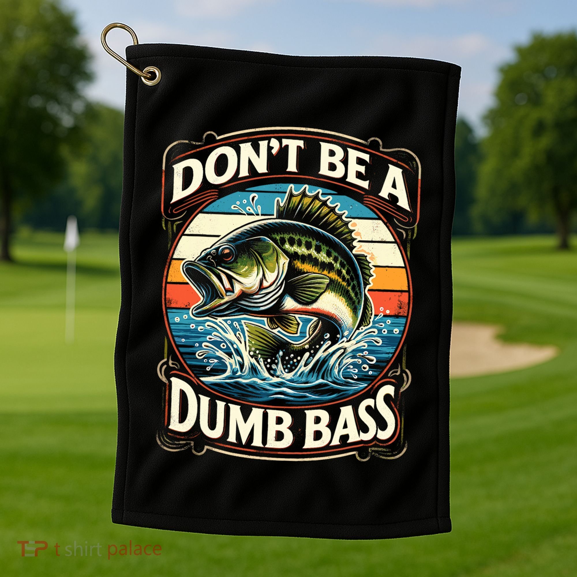 Bass Fishing DonT Be A Dumb Bass Golf Towel