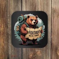 Bear Foxtrots Deltas Tangos Funny Bear Foxtrots Deltas Coaster thumb 0
