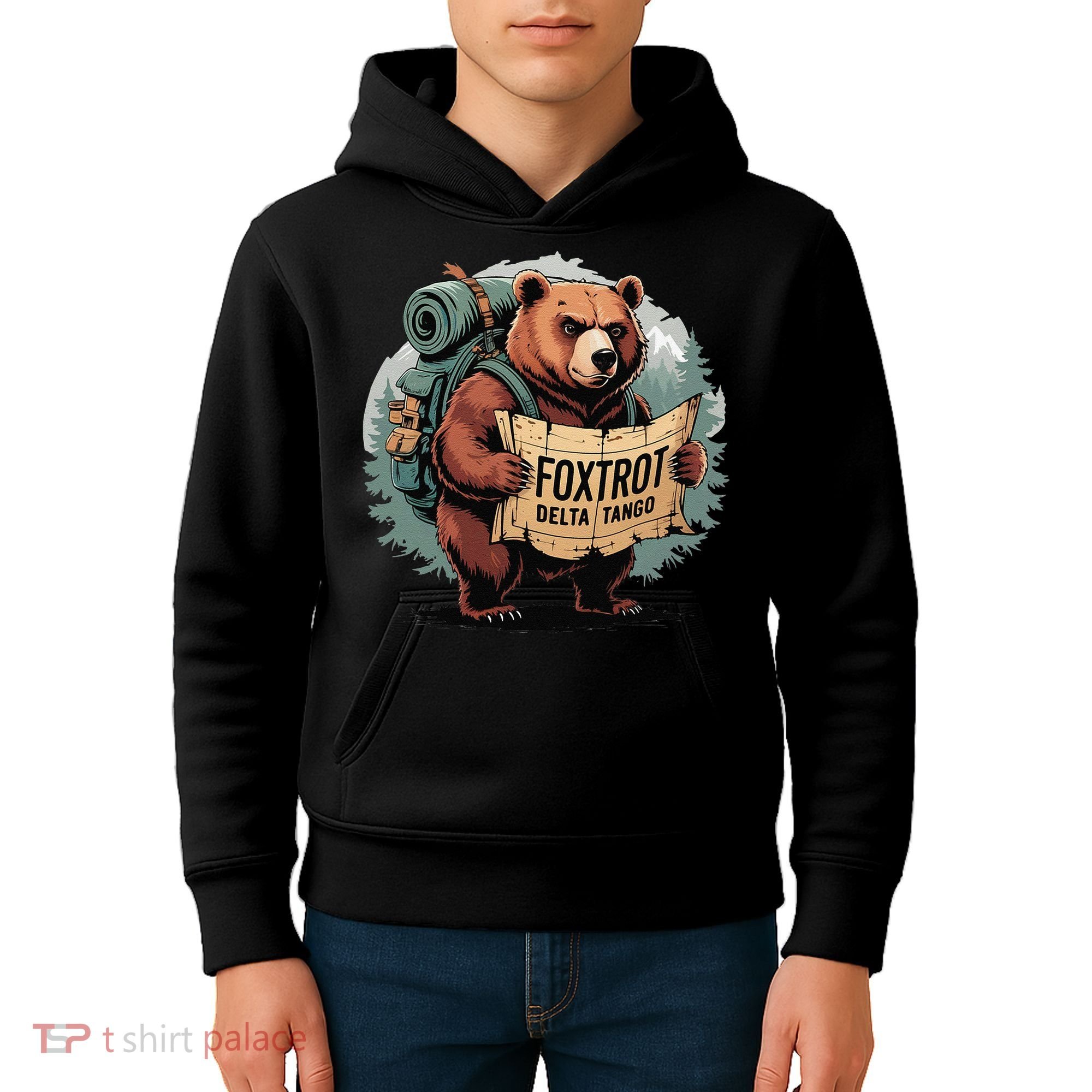 Bear Foxtrots Deltas Tangos Funny Bear Foxtrots Deltas Kids Hoodie