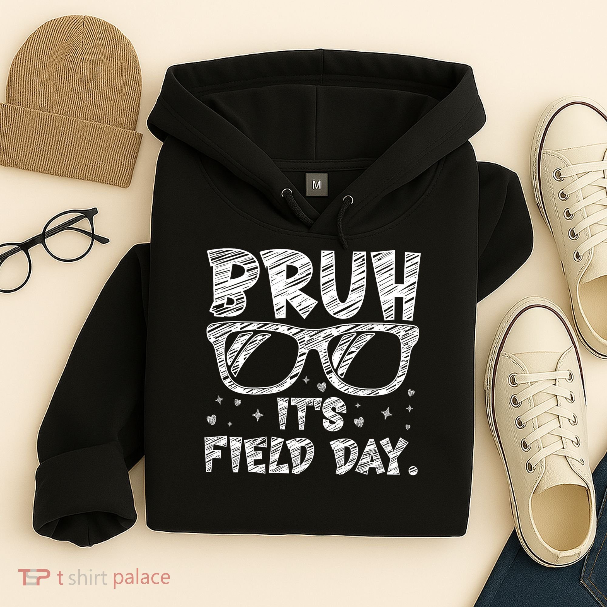 Bruh Field Day Teacher Happy Field Day Sunglasses Hoodie