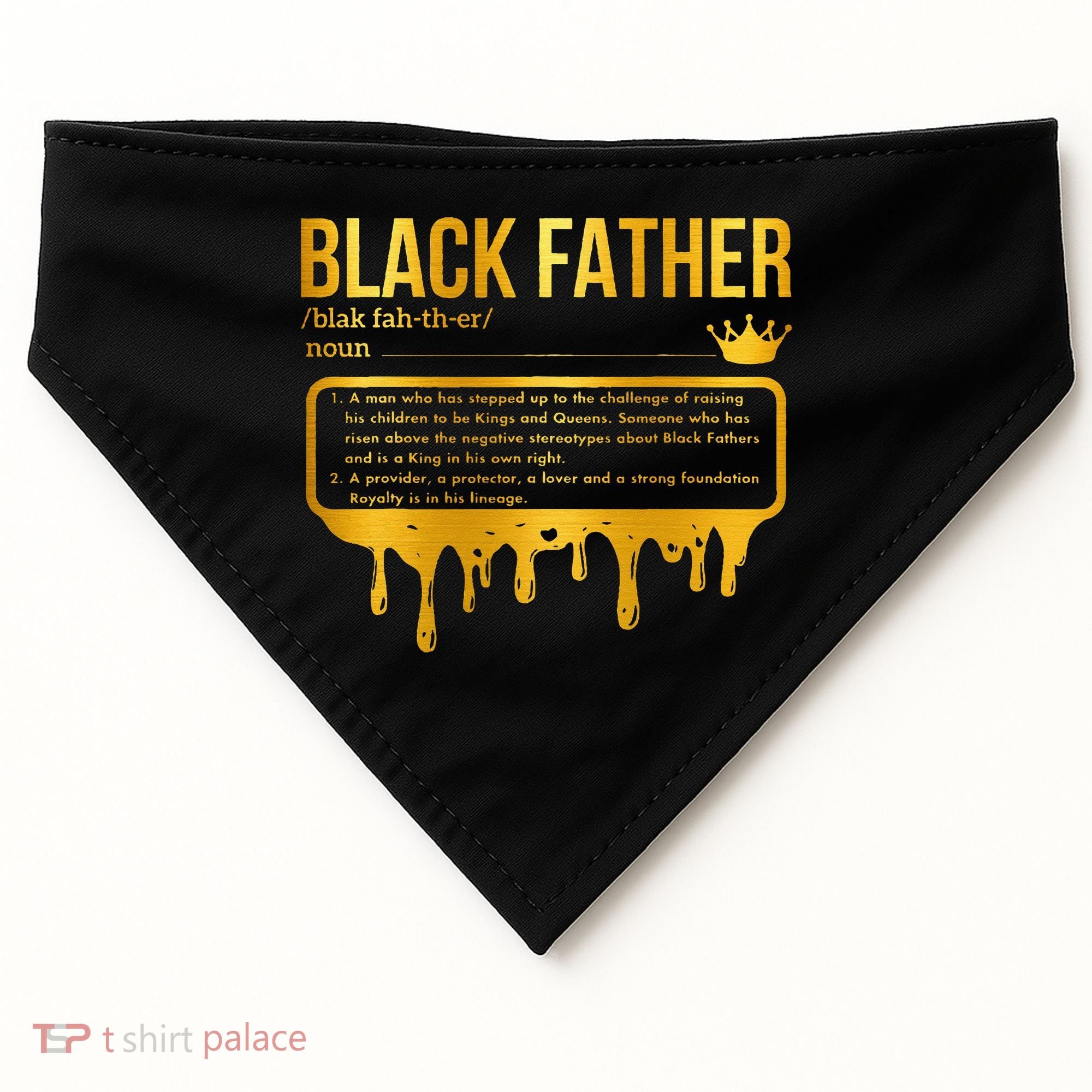 Black Father Definition African American Dad Father's Day USA-Made Doggie Bandana