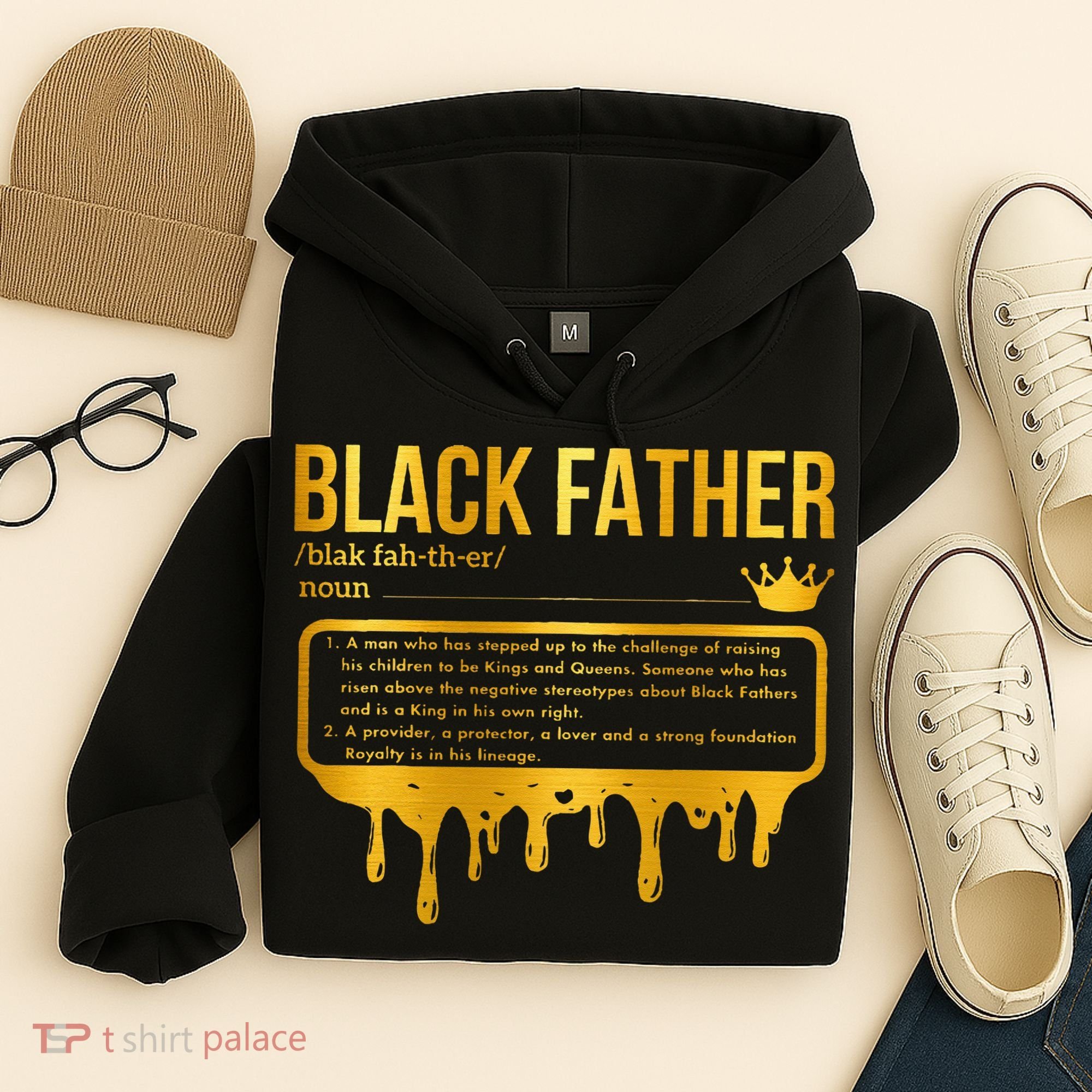 Black Father Definition African American Dad Father's Day Hoodie
