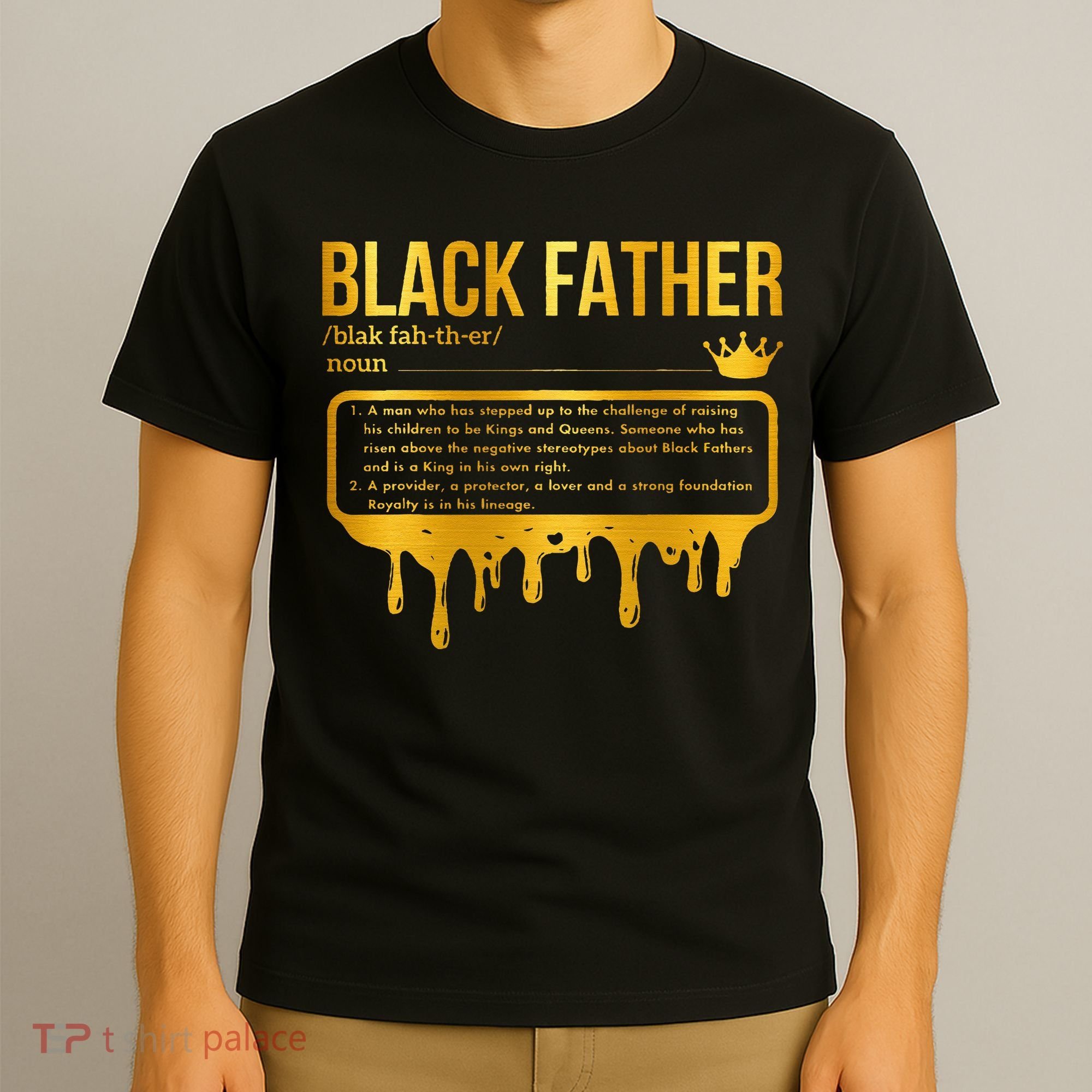 Black Father Definition African American Dad Father's Day T-Shirt
