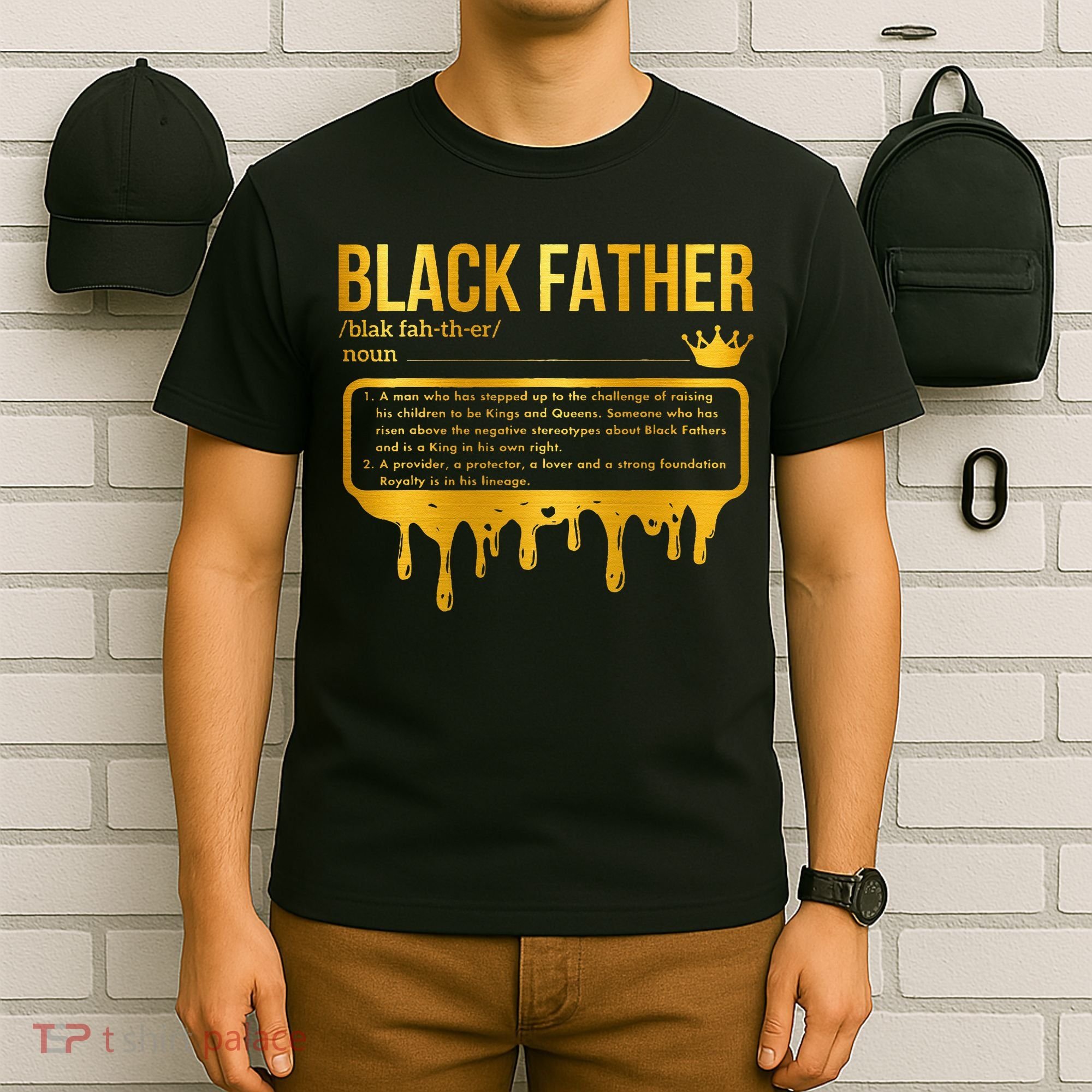 Black Father Definition African American Dad Father's Day T-Shirt